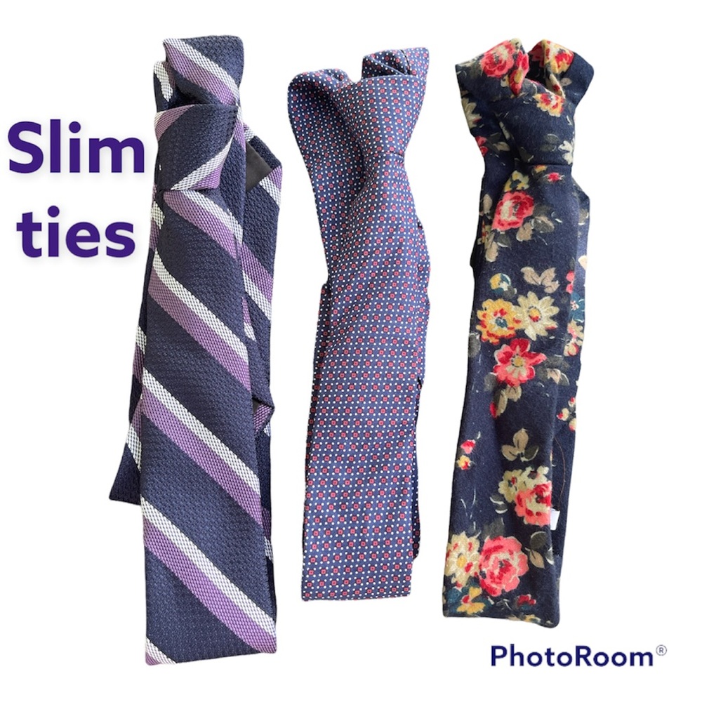 Mens skinny tie bundle (bar3 & penguin)